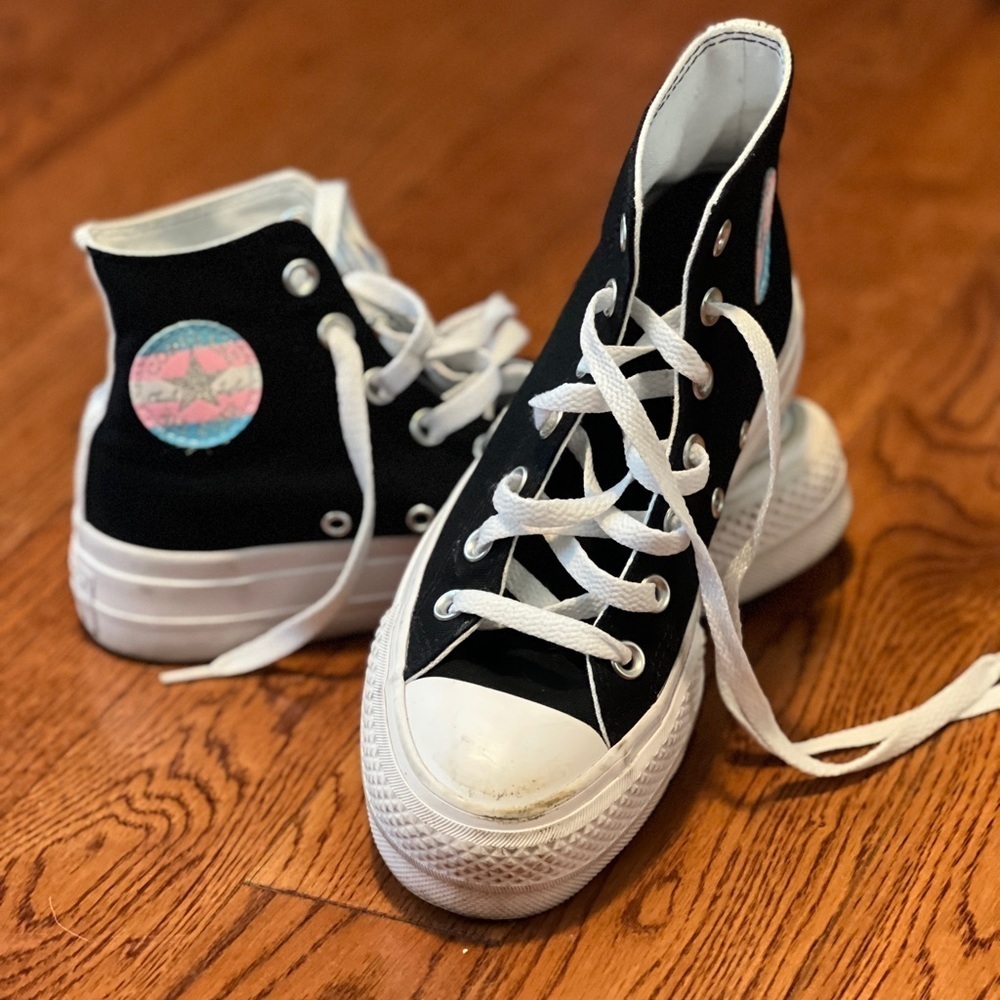 COPY - Custom Converse Pride LGBTQIA+ Platform Sneaker Sz M3/W5 - Chuck Taylor’s - Picture 2 of 5